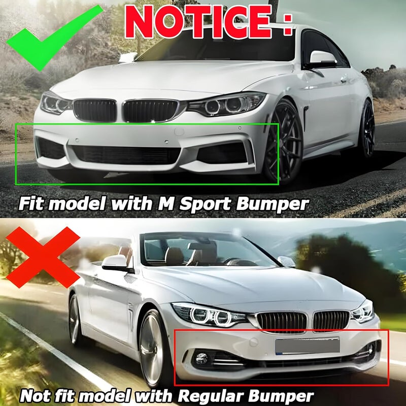 NeespoC Front Bumper Lip Splitter Spoiler Fit for BMW 4 Series 2014-2020 428i/ 430i/ 435i/ 440i/ F32/ F33/ F36/ (M Sport Models), Carbon Fiber Style 4pcs Air Chin Body Kit Exterior Accessories - Image 2